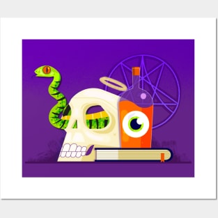 Skull and Snake Posters and Art